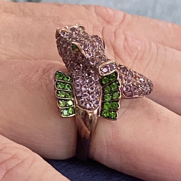 Beautiful Sea Horse Ring in Rose Gold wrapped Sterling Sliver. - Picture 2 of 8